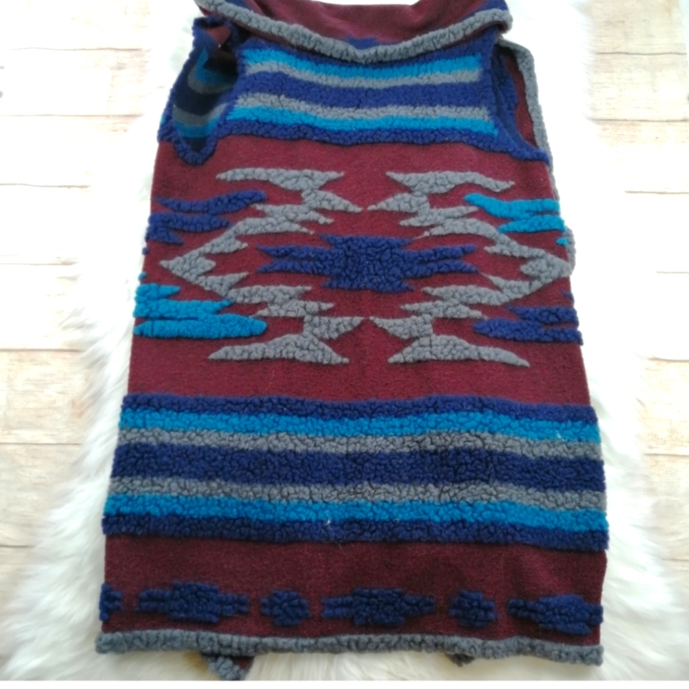 Ryan Michael Tribal Pattern Wool Blend Shawl Vest… - image 1